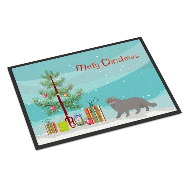 Carolines Treasures 18 x 27 in. British Longhair Cat Merry Christmas Indoor or Outdoor Mat CK4572MAT - main